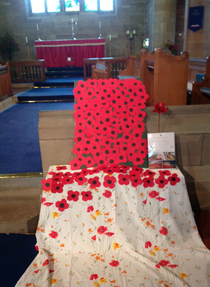 Poppies in church